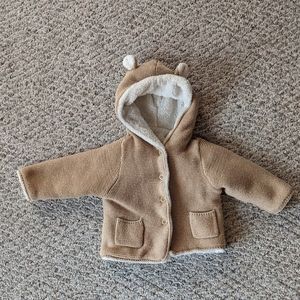 Baby Gap Sherpa lined bear cardigan 18-24 months
